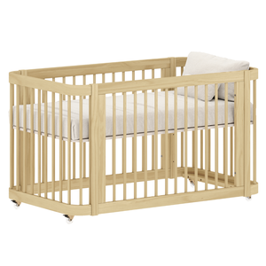 Berço Quater 3 em 1 em Madeira Pinus Carvalho Malva – Mini Berço, Berço Americano e Mini Cama