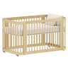 Berço Quater 3 em 1 em Madeira Pinus Carvalho Malva – Mini Berço, Berço Americano e Mini Cama - 1