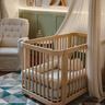 Berço Quater 3 em 1 em Madeira Pinus Carvalho Malva – Mini Berço, Berço Americano e Mini Cama - 4