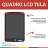 Lousa Mágica Quadro Lcd Tela 30cm Vermelha - Dm Brasil - 5