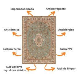 Tapete Sala Tipo Persa Turkish Rug Antialérgico 140x100 Cm - 5