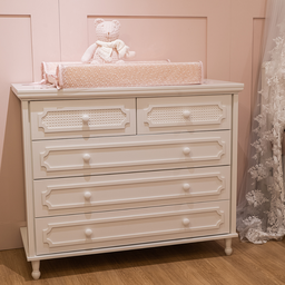 Cômoda para Quarto Infantil Branca com 5 Gavetas Linha Classic Branco Fosco Quater - 2