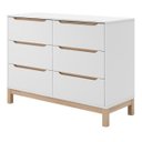 Ver imagem 1 de Cômoda Infantil Quater 6 Gavetas em Mdf – Branco com Carvalho