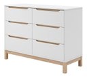 Ver imagem 2 de Cômoda Infantil Quater 6 Gavetas em MDF – Branco com Carvalho