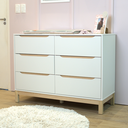 Ver imagem 6 de Cômoda Infantil Quater 6 Gavetas em MDF – Branco com Carvalho