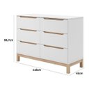 Ver imagem 6 de Cômoda Infantil Quater 6 Gavetas em Mdf – Branco com Carvalho