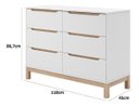 Ver imagem 7 de Cômoda Infantil Quater 6 Gavetas em MDF – Branco com Carvalho