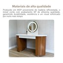 Ver mais imagens de Penteadeira Glamour 1 Gaveta com Espelho e Led Branco/freijó - Artany Móveis