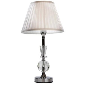 Abajur Cristal Vidro Toque Mesa Decoração para Sala Quarto com Cúpula Drapeada 50cm Ref. 834