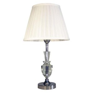 Abajur Cristal Vidro Toque Mesa Decoração para Sala Quarto com Cúpula Drapeada 50cm Ref. 892