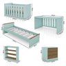 Berço 6 em 1, Berço, Cama, Escrivaninha, Mesa de Cabeceira e Nicho Prateleira Nobili Menta Amendoa - 4