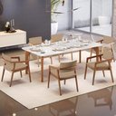 Ver imagem 3 de Kit 05 Cadeiras para Sala de Jantar Estar Living Giorgia B04 Linho Bege Escuro