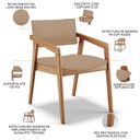 Ver imagem 7 de Kit 05 Cadeiras para Sala de Jantar Estar Living Giorgia B04 Linho Bege Escuro