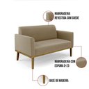Ver imagem 3 de Sofá Namoradeira com 2 Poltronas Base de Madeira Fixa Castanho Marisa Suede Marrom Rato D03 - D?