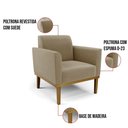 Ver imagem 4 de Sofá Namoradeira com 2 Poltronas Base de Madeira Fixa Castanho Marisa Suede Marrom Rato D03 - D?