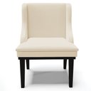 Ver imagem 6 de Poltrona Decorativa Base Fixa de Madeira Firenze Linho Bege/Preto - Gran Belo