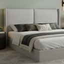 Ver imagem 2 de Cabeceira Cama King 210cm Estofada Linho ou Veludo Editável Cor:linho Carter Cinza