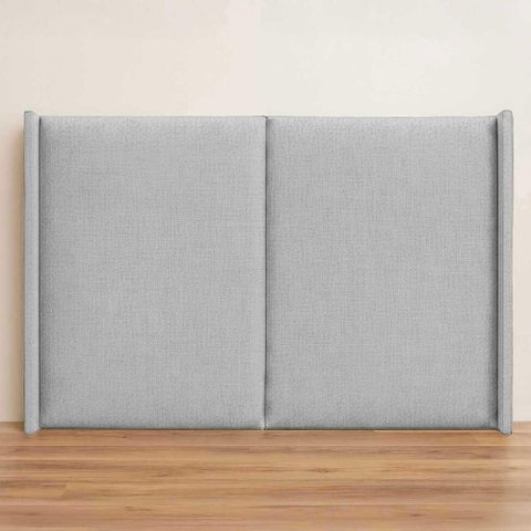 Cabeceira Cama King 210cm Estofada Linho ou Veludo Editável Cor:linho Carter Cinza