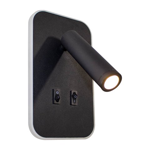 Arandela Metal Cabeceira 19CM Preta LED 10+3W 3000K Delis