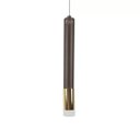 Ver imagem 1 de Pendente Tubo 27cm Marrom Dourado Led 5w 3000k Bivolt Delis