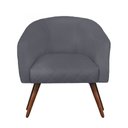 Ver imagem 1 de Poltrona Bianca com Tressê Suede Cinza Pés Palito Castanho - D'Rossi Poltrona Decorativa;poltrona Pa