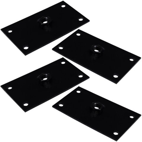 Kit 4 Chapinhas Reta Fixação Pés Palito Rosca 5/16 Preto