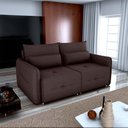 Ver imagem 4 de Sofá Cama 2 Lugares com Almofadas 205cm Celine Suede Marrom Matrix