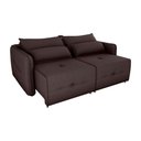 Ver imagem 2 de Sofá Cama 2 Lugares com Almofadas 205cm Celine Suede Marrom Matrix