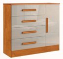 Ver imagem 1 de Cômoda para Quarto 4 Gavetas com Sapateira - Zeus-nature/off - Bianchi Móveis
