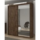Ver imagem 1 de Guarda Roupa Solteiro Búzios 2 Portas de Correr 1 Porta Espelhada 3 Gavetas 100% Mdf - Móveis