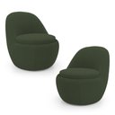 Ver imagem 1 de Kit 02 Poltronas Orgânicas Living Memphis Fixa Bouclê Verde Musgo - Desk Design