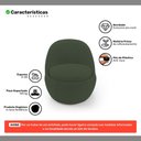 Ver imagem 3 de Kit 02 Poltronas Orgânicas Living Memphis Fixa Bouclê Verde Musgo - Desk Design