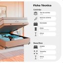 Ver imagem 5 de Cama Box Baú Casal Bege + Colchão Paris Molas Branco Suede Bege/branco