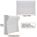Ver imagem 3 de Cabeceira para Cama Box Casal 158cm Bono Courino Off White - Sallar Home