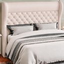 Ver imagem 1 de Cabeceira para Cama Box Casal 158cm Bono Courino Off White - Sallar Home