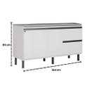 Ver imagem 6 de Gabinete de Cozinha Balcão 2 Portas Branco 144cm 100% MDF:Branco