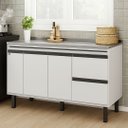 Ver imagem 2 de Gabinete de Cozinha Balcão 2 Portas Branco 144cm 100% MDF:Branco