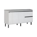 Ver imagem 1 de Gabinete de Cozinha Balcão 2 Portas Branco 144cm 100% MDF:Branco