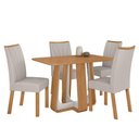 Ver imagem 2 de Conjunto Sala de Jantar Mesa Easy Pop 120x80cm Tampo Mdf com 4 Cadeiras Confort Linho Mosaico Cinza