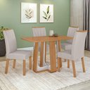 Ver imagem 1 de Conjunto Sala de Jantar Mesa Easy Pop 120x80cm Tampo Mdf com 4 Cadeiras Confort Linho Mosaico Cinza