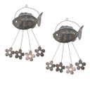 Ver imagem 1 de Sino Dos Ventos Peixe Flores Kit 2 Unidades Jardim Quintal Decoraçao Varanda Enfeite Ambiente Extern