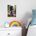 Ver imagem 1 de Quadro Infantil Orixá Baby Ossain 45x34cm:moldura Branca