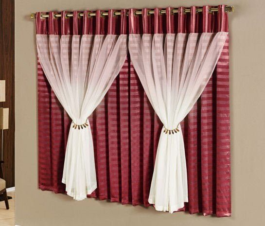 Cortina Blackout Supreme com Voil 2,00M x 1,70M para Varão Simples - Vermelho - 1