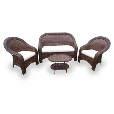 Conjunto de Sofás Fibra Sintética Tóquio - 1 Sofá 2L + 2 Poltronas + 1 Mesa Centro - Tecido