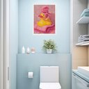 Ver imagem 1 de Quadro Decorativo de Banheiro Patinho 33x24cm - com Vidro:moldura Preta