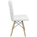 Ver imagem 2 de Kit 2 Cadeiras Gomos Eiffel Eames Fitz Dublin Estofada Base Madeira Branca