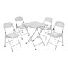 Mesa Dobravel Conjunto com 4 Cadeiras - Branco Açomix - 1