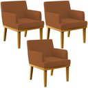 Ver imagem 1 de Kit 03 Poltronas Decorativa Para Sala De Estar E Recepção Beatriz W01 Bouclê Terracota - Lyam Decor