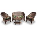 Ver imagem 1 de Conjunto de Sofás Fibra Sintética Tóquio - 1 Sofá 2L + 2 Poltronas + 1 Mesa Centro - Tecido