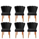 Ver imagem 1 de Kit 6 Cadeiras Sala de Jantar Estofada Pétala Suede - Twdecora